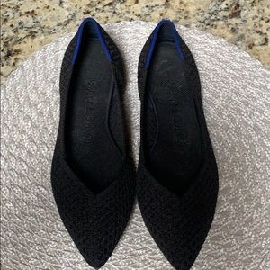 Rothy’s Black Honeycomb Point Flats - SIZE 9